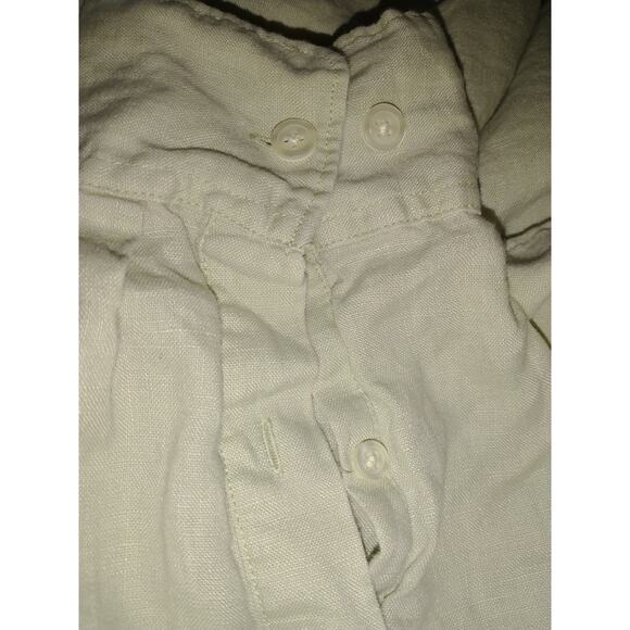 Women's Merona Pea Green 100% Linen Boxy Button Up Shirt Large Boxy Lagenlook - Picture 10 of 10